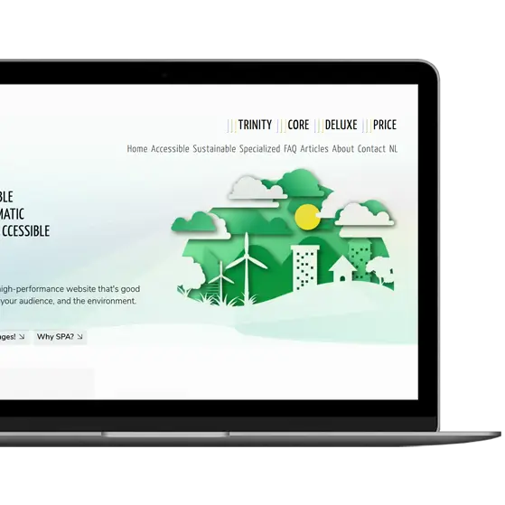 Laptop view landing page